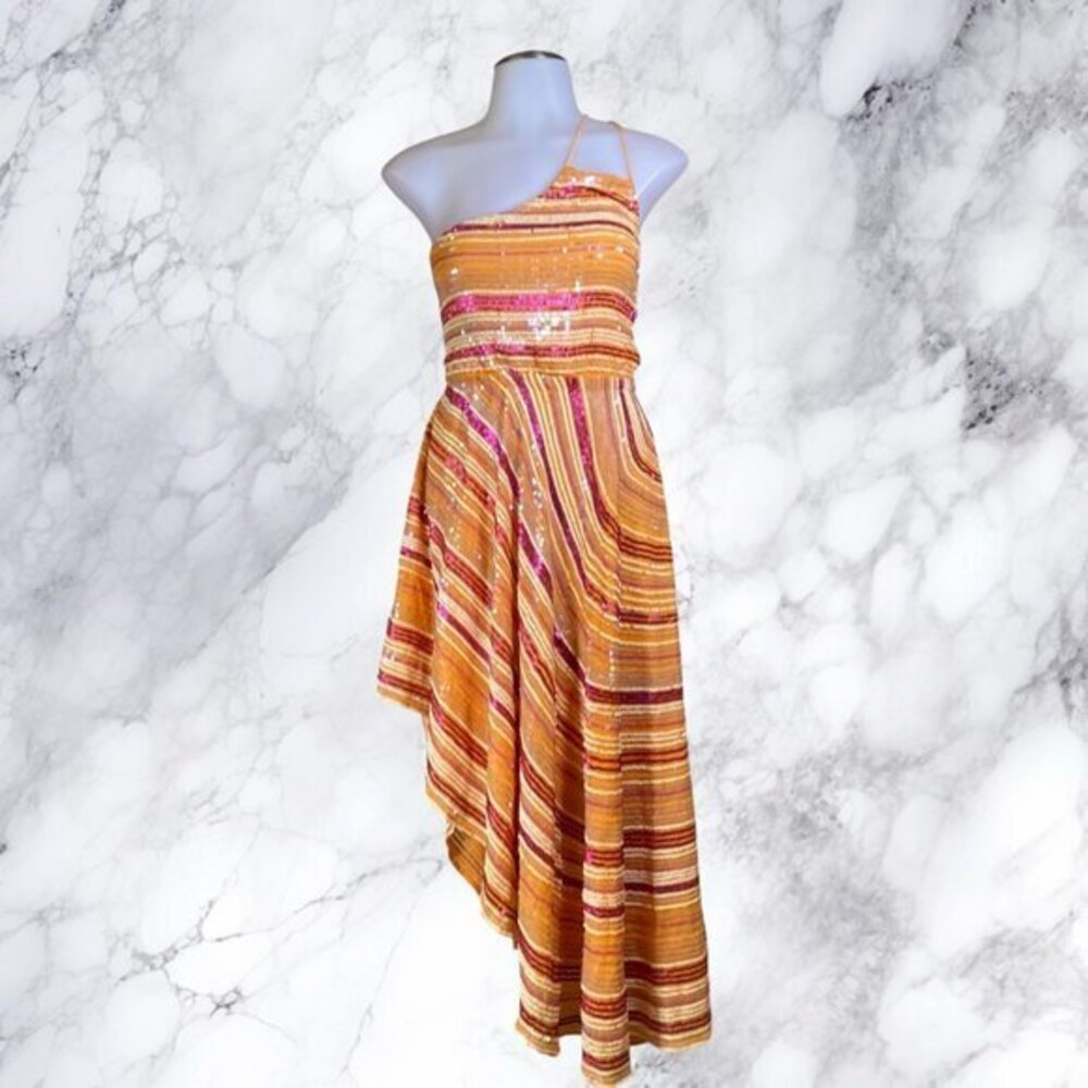 Lovers and Friends Hilo Dress in Sunset Sequins